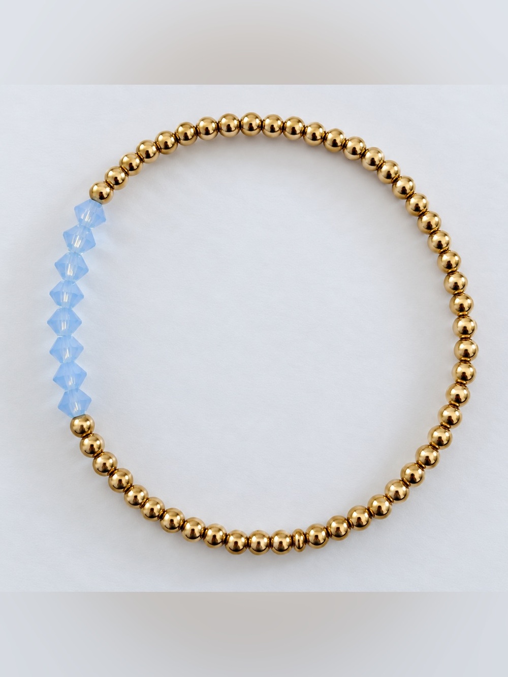 NWT Swarovski Crystal Blue & Gold Tone Beaded Bracelet